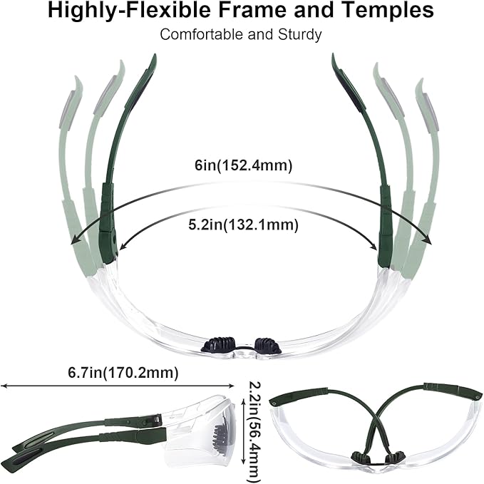 xaegistac Shooting Glasses Anti-fog Shooting Range Eye Protection, Adjustable Safety Glasses with Zipper Hard Case