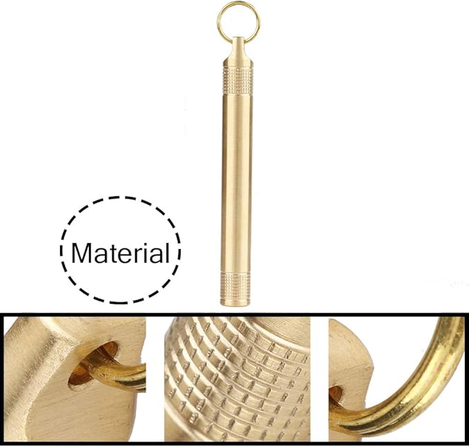 Mini Pill Case,Brass Pill Box,Portable Pill Box,Waterproof Pill Bottle with Key Ring Plus 3 Spare O-Ring,Small Medicine Holder Container for Outdoor Sports,Camping,Hiking and Traveling