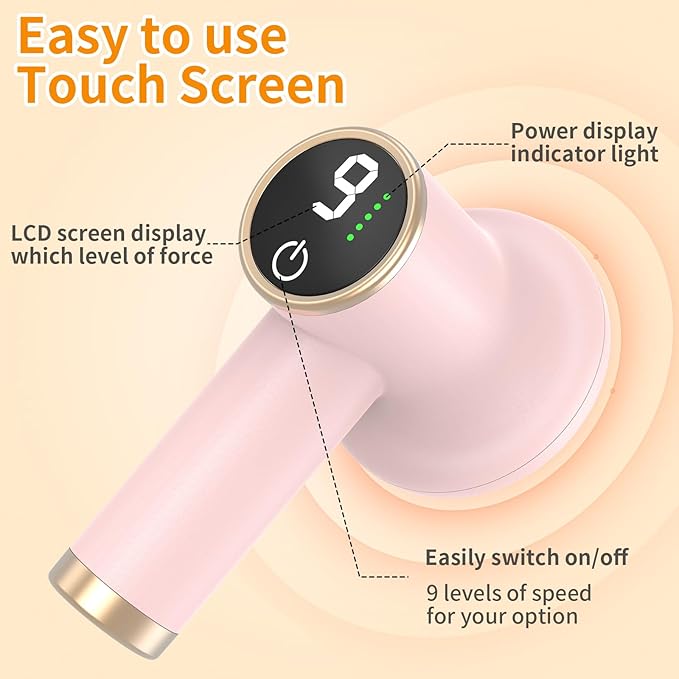 Body Massager for Cellulite, Electric Handheld Massage Tool, Body Relaxing Machine, 8 Massage Heads for Deep Relaxation at Home and Office, 9 Modes for Body SPA, 1800mAh Battery, Gift, Pink