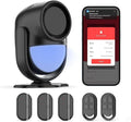 Home Alarm System，2.4G WiFi PIR Motion Sensor Alarm, Wireless DIY Smart Door/Window Alarm for Home Security with Phone APP Alert 4-Piece Kit（2Door Window Sensor），for House Apartment Office,Black