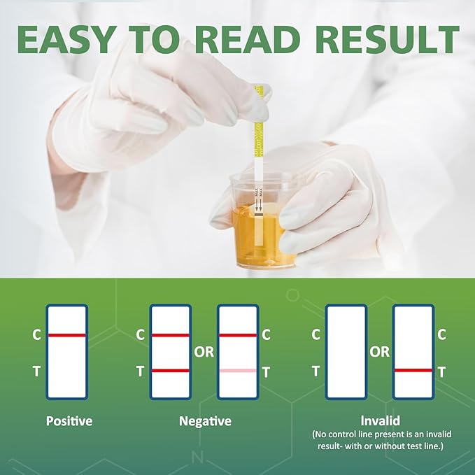 [25 Pack] Carethetic Nicotine Testing Kit at Home - Highly Sensitive Nicotine Cotinine Tobacco Urine Test Strips for Home - Nicotine Urine Test Strips Detection at 200 ng/mL