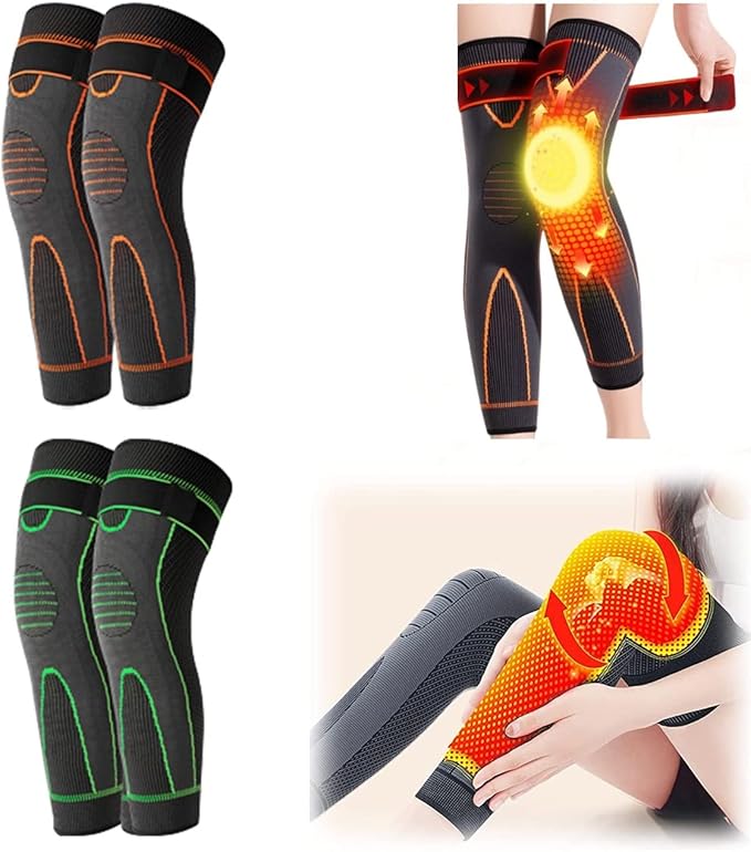 Tourmaline Acupressure Selfheating Knee Sleeve with Tourmaline Acupressure Self-Heating Shaping Socks, Mugwort Acupressure Shaping Knee Pads ，Detox Sculpting Knee Pads