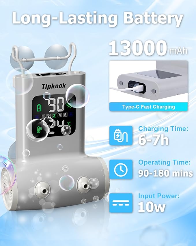 Portable Bath Jets for Tub: Jet Spa for Bathtub with 5-Speed,Bath Jet/Bubble Mode, IPX8 Waterproof, LED Screen,Rechargeable Bathtub Jets with 8 Suction Cups, Birthday Gifts for Women - Beige