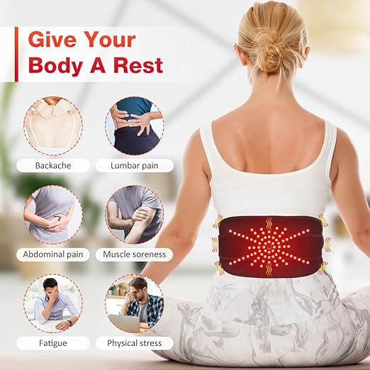 NORTHERN BROTHERS Cordless Heating Pad for Back Pain Relief with Vibration, Heated Waist Belt Wrap for Lower Back & Period Cramps, 5000mAh, 3 Heat & 3 Vibration Modes, Adjustable up to 58", Black