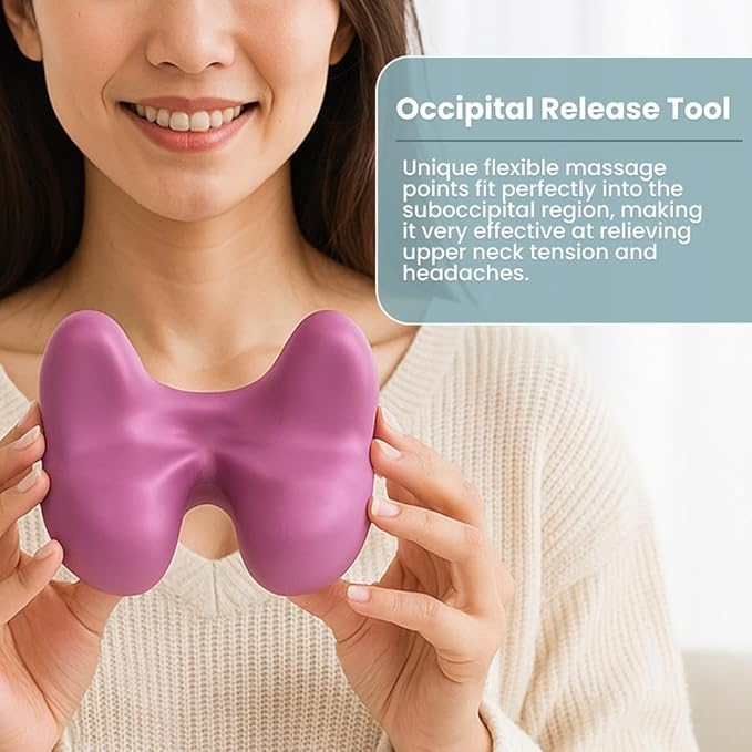 100% Silicone – Occipital Release Tool – Trigger Point Neck Massager for Neck Pain Relief – Flexible Silicone Bends to Relieve Deep Muscle Tension Without The Discomfort of Hard Plastic