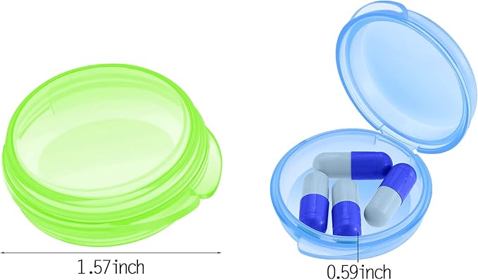 Patelai 6 Packs Small Pill Organizer Box, Travel Pill Container Portable Daily Mini Medicine Case Holder for Pocket Purse Briefcase Cod Liver Oil Jewelry Beads Earplug Storage Box(Blue, Green, Yellow)