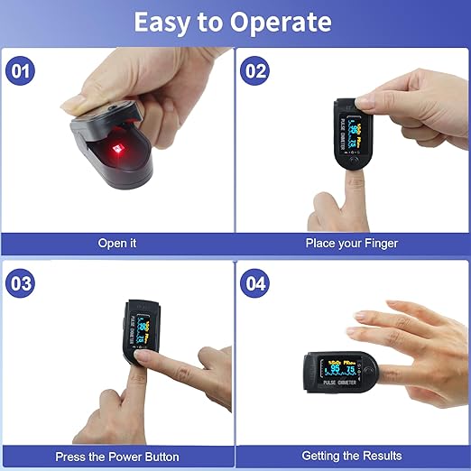 Athletic & Aviation Oxygen Monitor, Pulse Oximeter SpO2 and PR Value Waveform Blood Oxygen Neck/Wrist/Pulse Oximeter Fingertips (ferrous)