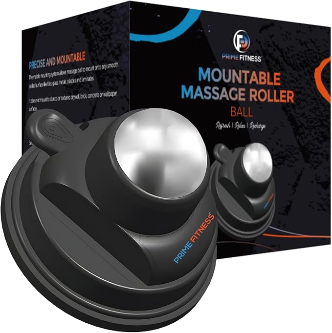 PRIME Fitness wall Mounted Massage Ball | Cold Therapy | wall Mounted Back Massager | cryo Stick | Relieve Muscle Pain (360 Wall Massager)