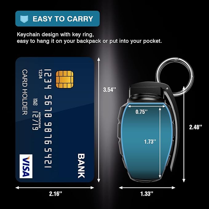 EDC Waterproof Container Pill Case/Holder/Cash Stash Keychain Fob with Key Ring, Emergency Accessory Organizer Bottle Matches Dry Box, Cool Gadget Gifts for Men Outdoor Survival Camping Travel