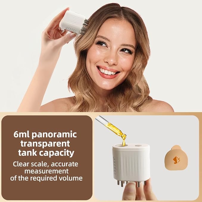 Scalp Massager and Hair Applicator, Scalp Applicator Brush for Hairs Growth & Care, Electric Massage Comb, Suitable for Home, Travel
