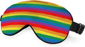 Rainbow Striped Sleep Eye Mask LGBT Flag Color Stripes Art Silk Eye Mask Sleeping Soft Eye Shade Cover for Men Women Boy Girl Airplane Travel with Elastic Strap
