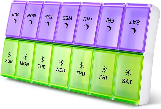 DANYING Extra Large Pill Organizer 2 Times a Day, XL Weekly Pill Box, AM PM Pill Case, Pill Container 7 Day, Vitamin Case Twice a Day