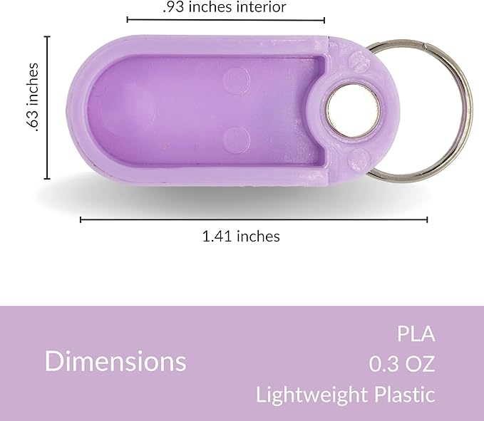 Micro Keychain Pill Holder Single Pack – Lightweight Magnetic Pill Organizer for Daily Medication Storage, Portable Pill Case for Travel, Durable and Discreet (Lavender)