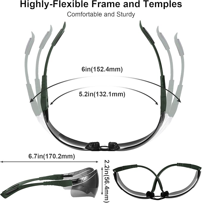 xaegistac Shooting Glasses Anti-fog Shooting Range Eye Protection, Adjustable Safety Glasses with Zipper Hard Case