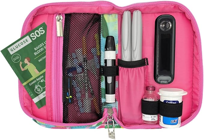 Sugar Medical Diabetes Supply Case |Diabetic Care Products | Diabetic Supplies Travel Organizer | Diabetic Supply Bag | Glucose Meter Kit | Diabetic Bags for Supplies | Glucometer Case (Zara Floral)