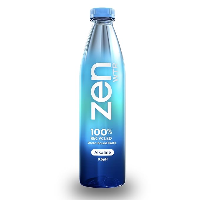 ZenWTR Ultra-Pure, Vapor Distilled Water, 1 Liter (Case of 2x 6 Pack) Bottled Water, 9.5 pH Alkaline Water with Electrolytes for a Crisp, Refreshing Taste