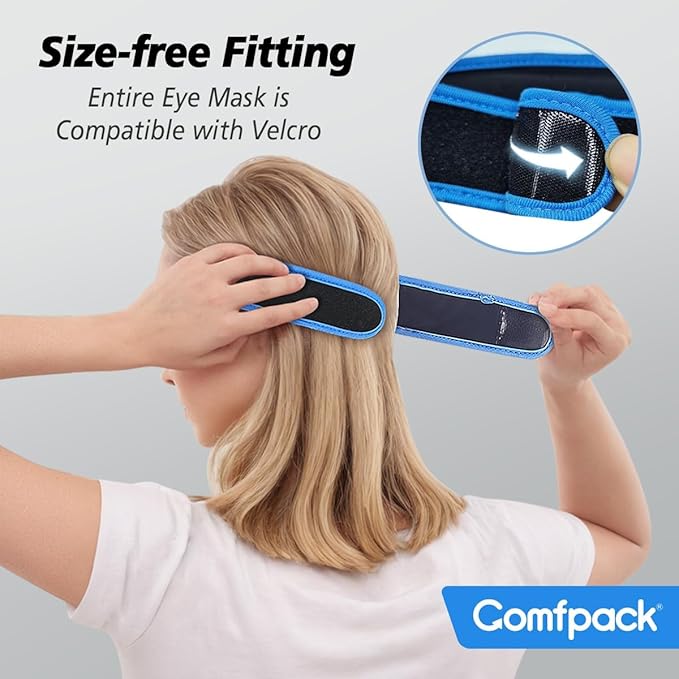 3D Gel Cooling Eye Mask for Women Men, Hot & Cold Therapy for Migraine, Sinus & Puffy Eyes, Complete Blackout Extra-Large Adjustable Strap for Relaxation, Travel, Screen Fatigue, Great Gift