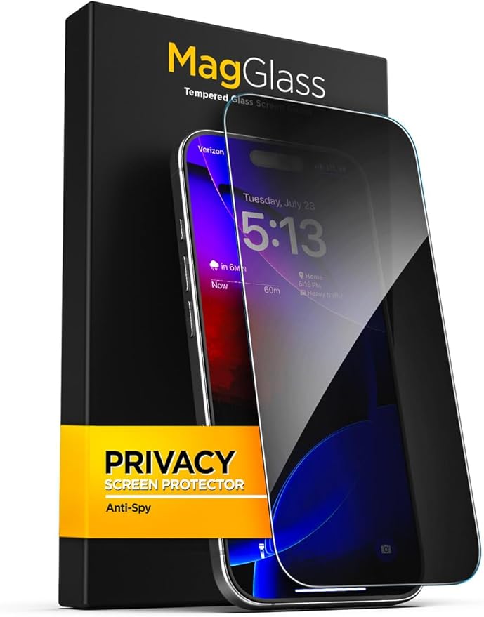magglass Privacy+ for iPhone 16 Screen Protector, Privacy Anti-Spy Tempered Glass (Easy Applicator Included)
