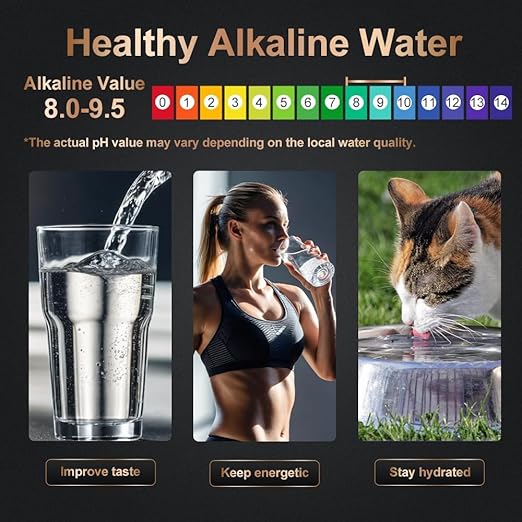 Wingsol Under Sink Alkaline Water Filter with Faucet, 2-Stage Water Filter System Reduces Heavy Metals, Chlorine, Sediment, Improves pH and Taste, Remineralization, NSF 42&53 Certified