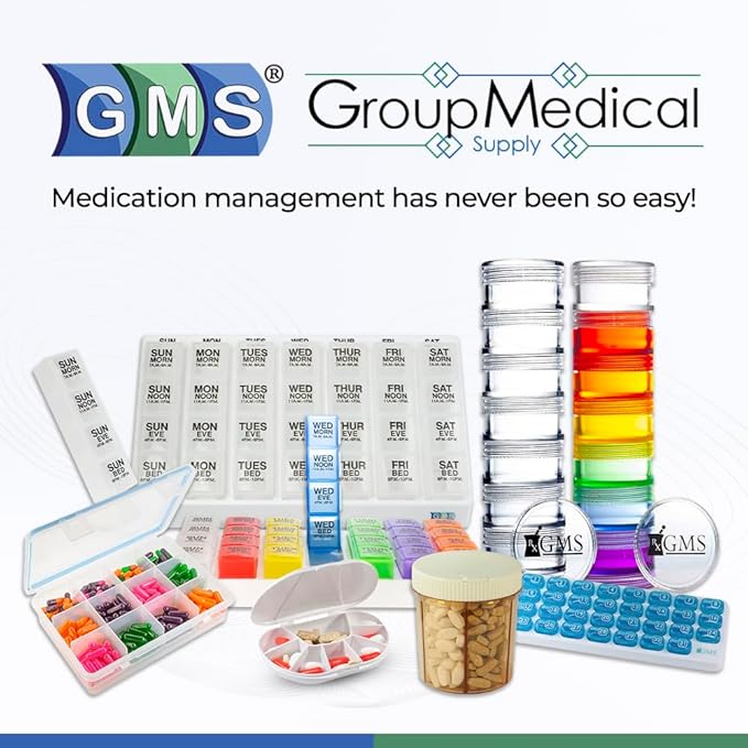 Multi-Day Vitacarry 8 Compartment Pill Box Holds up to 60 Pills Actual Size: 6w X 4d X .93̦h (White)