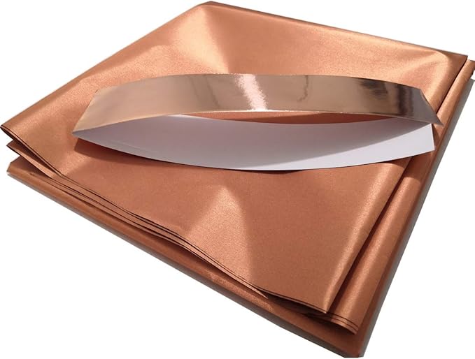 Amradield Pure Copper Fabric Blocking RFID/RF-Reduce EMF/EMI Protection Conductive Fabric- Prevent from Radiation/Singal/WiFi Golden Color 78"x43" inch