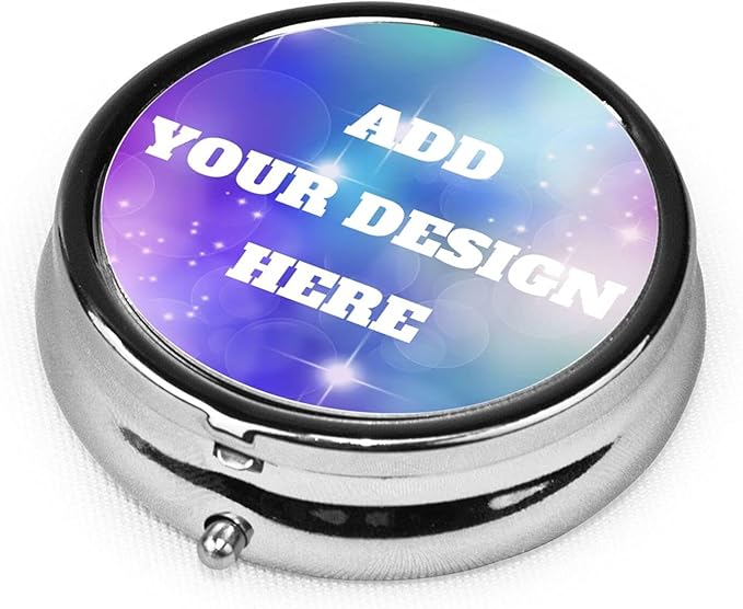 Custom Pill Box, Personalized Add Image/Text/Logo Pill Case Storage for Pocket Purse and Travel, Creat Your Own Three Compartment Pill Box Size 2 Inch