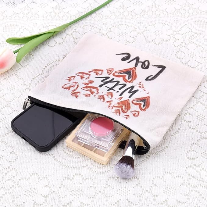 Valentines Day Makeup Cosmetic Bag Heart Toiletry Bag Pouch Engagement Anniversary Wedding Gifts Bags for Womens Wife Girlfriend Fiancee Love You Gift Gf Proposal Gifts Travel Make Up Bags Organizer