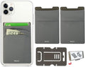 RFID Blocking Phone Card Wallet - Double Secure Pocket - Ultra-Slim Self Adhesive Credit Card Holder Card Sleeves Phone Wallet Sticker All Smartphones(Gray)-2PC
