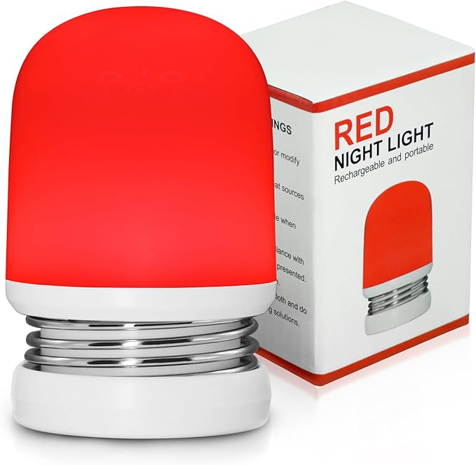 Red Night Light - 670nm Red Light Sleep Lamp for Bedside Sleep - Rechargeable Night Lamp for Bedroom - No Blue Light Lamp - Portable Rechargeable Night Lamp for Sleep, Relaxation, Yoga, Travel