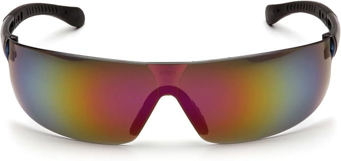 Pyramex Provoq Safety Eyewear Blue Mirror Lens Black Temples