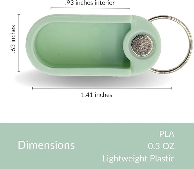 Micro Keychain Pill Holder Single Pack – Lightweight Magnetic Pill Organizer for Daily Medication Storage, Portable Pill Case for Travel, Durable and Discreet (Mint)