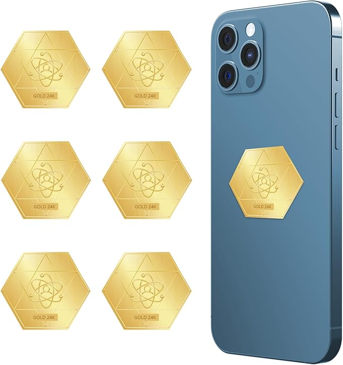 6 Pieces Protection Stickers for Smart Phones & Cell Phone,Tablets/Laptops/Computer/Radio/WiFi Router/TV All E-Devices, Hexagon, JF-6B