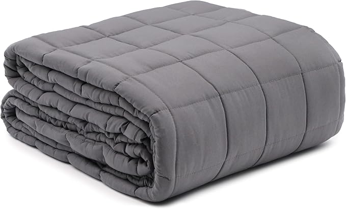 DMI Microfiber Weighted Blanket Queen Size | 17 lb Heavy Blanket | 80" x 60" Breathable | Soft Microfiber with Glass Beads | Grey