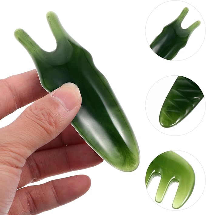 Healifty 2 Pcs Gua Sha Scalp Comb Massage Tool Handheld Resin Scraper for Scalp Treatment and Relaxation 3.5 Inch