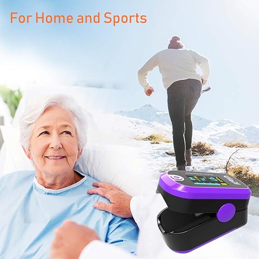 Pulse Oximeter, OLED Display Oxygen Monitor Fingertip, Blood Oxygen Saturation Monitor (SpO2) with Carrying Case, Batteries and Lanyard