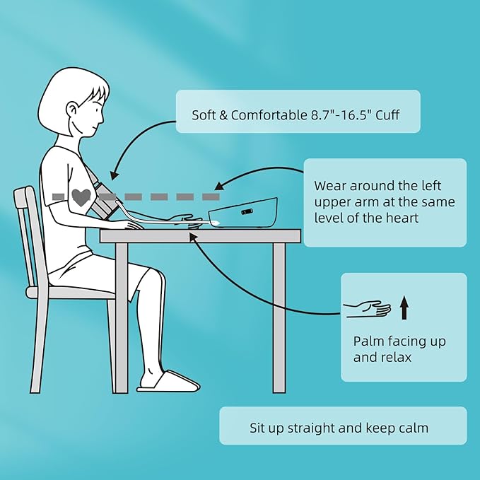 Hetaida Upper Arm Blood Pressure Monitor – Large Backlit Display, Voice Prompt, USB & Battery Powered, 2‑User Memory, FDA Cleared for Home Use