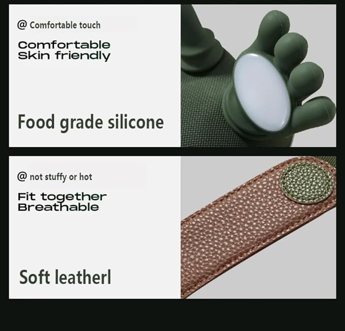 ZoserX - Bionic Heated Massager, Portable Shiatsu Neck and Back Massager, Electric Deep Tissue 4D Kneading Massage, Simulated Human Hand Design for Pain Relief and Muscle Relax (Green)