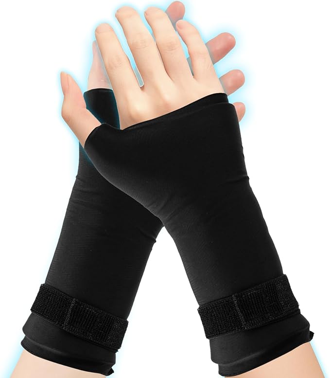 Wrist Ice Pack Wrap for Hand, Compression Hand Ice Pack for Thumb & Arm with Extended Coverage, Ice Wrist Wrap relieves Carpal Tunnel, Arthritis, Reusable Hot & Cold Therapy Gloves (2 Pcs)