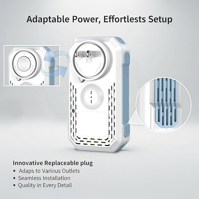 Carbon Monoxide Detectors Plug in 5-in-1 Natural Gas & Smoke Alarm with LCD Display, Monitors CO, Gas, Smoke, Temp & Humidity, Portable CO Detector Backup Battery for Home/RV/Office 1-PCS