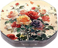 This Portable Watercolor Rose Pattern 4-Compartment Pillbox Can Be Placed in A Pocket Or Wallet to Store Vitamins, Medicines Fish Oil Health Supplements Other Medications.