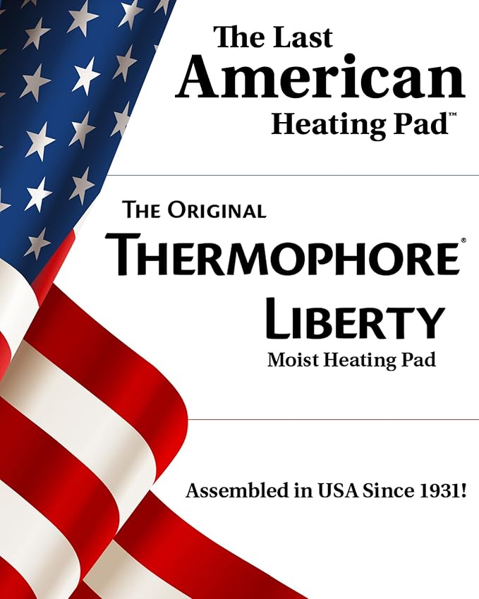 Assembled in The USA - Thermophore Liberty - Moist Heating pad for jaw Neck and Sinus Pain Relief - Electric with auto Shut Off and Specialty Cover Petite Size 4" x 17"