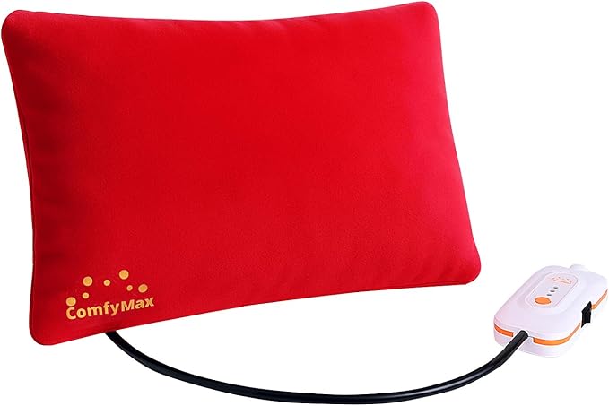 Electric heated pillow, EHPDM02, soft and comfortable, heats fast and even, perfect for cramps, muscle pain, relieving discomfort. Overheat protection, graphene fabric,12.5"x8.5" compact size