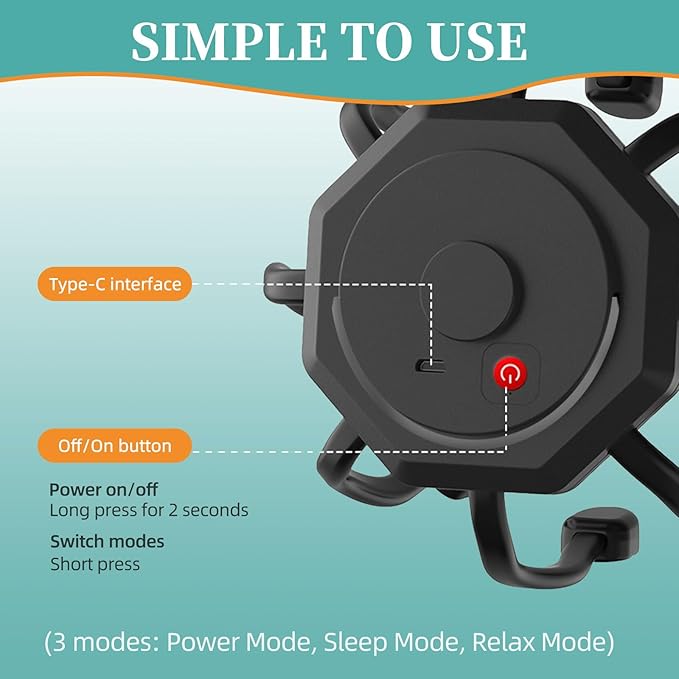Head Massager Scalp Electric with 3 Modes, Head Massager Scalp Stress Relax Rechargeable Portable, Type-C, Head Scratcher for Stress Relax