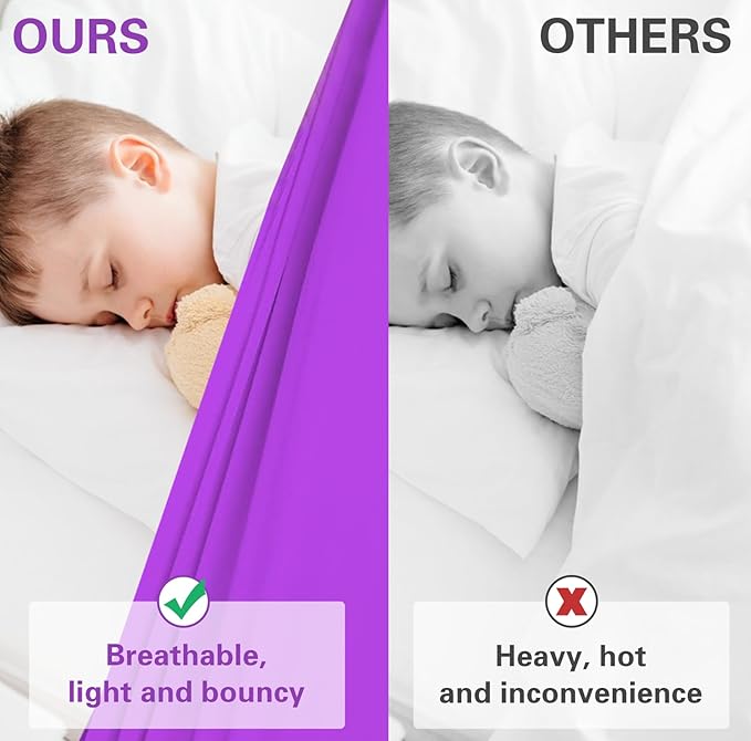 Sensory Sheet for Kids Special Needs Bed Sheet for All Night Comfort - Breathable and Stretchy (Purple, Full)