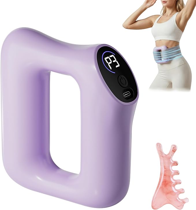 Electric Full-Body Vibration Massager, Hands-Free Cordless Design with Adjustable Strap, 8 Vibration Modes for Belly, Back, Legs & Waist, Includes Sash & Scraper