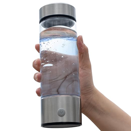 HydroForge Hydrogen Water Bottle Generator — xxoZ German Glass Molecular Hydrogen Bottle with SPE PEM Technology | Hydrogen-Rich Water in 3 Minutes | USB Rechargeable Portable, Gym, Office & Travel