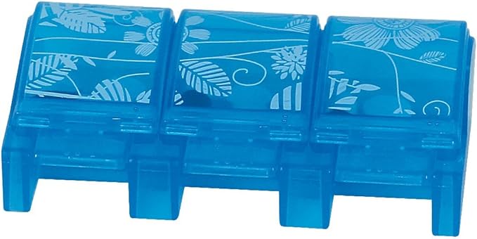 Ezy Dose Soft Touch 3 Compartment Pill Case, Medicine Planner, Vitamin Organizer Box, Convenient and Easy to Use, 2XL Compartments, Organize Pills and Vitamins, Color May Vary, BPA Free