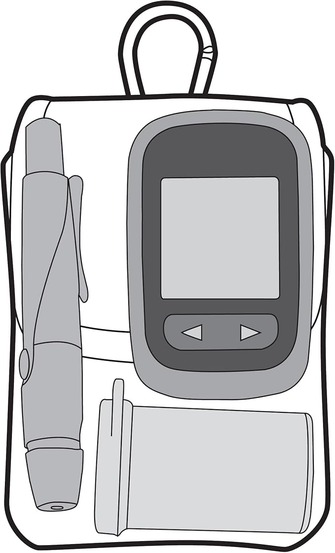 USA Gear Glucose Monitor Case Fits One Touch Verio Meter, Accu-Chek Guid, Metene TD-4116, Lancets, Blood Sugar Test Strips - Blood Sugar Glucometer Pouch with Belt Loop, Carabiner (Pouch Only)