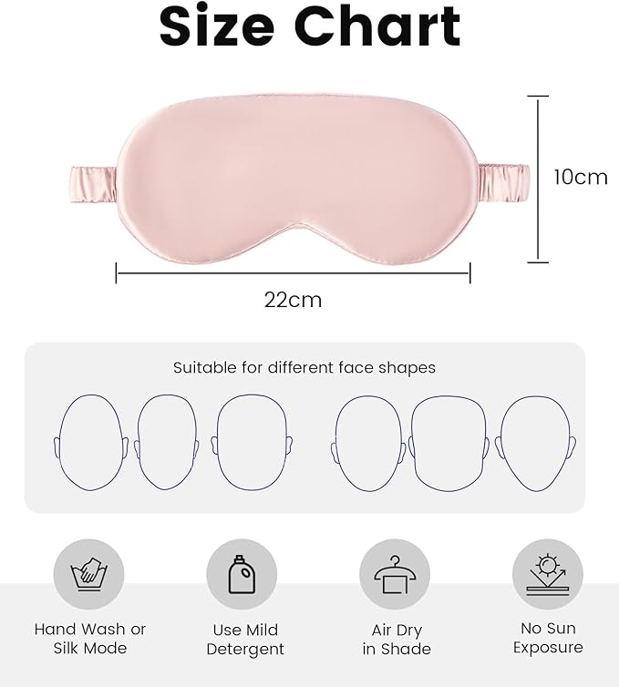 Formé & Found Luxury Silk Sleep Mask, 100% 6A Mulberry Silk Eye Mask for Sleeping, 22 Momme Weighted Sleep Mask for Men & Women, Eye Mask for Sleep, Blackout Sleeping Mask（Pink）