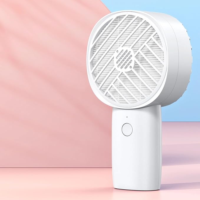 mini portable fan with HEPA filter. Battery for 10 hours and USB rechargeable. Cover your nose with it to breathe the 150L/min clean air. (White)